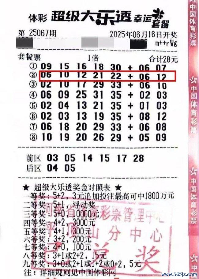中奖彩票